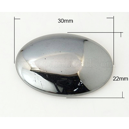 Non-magnetic Synthetic Hematite Cabochons G-E003-30x22x6mm-1