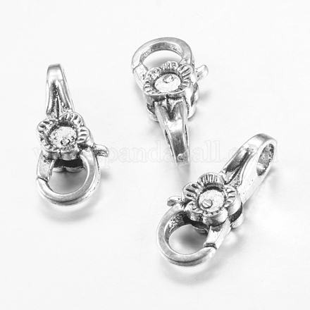 Tibetan Style Alloy Lobster Claw Clasps X-TIBE-T002-12AS-NR-1
