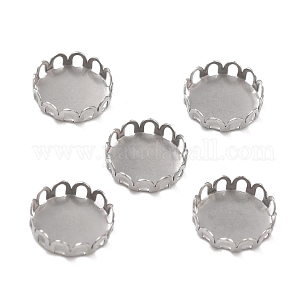 316 Surgical Stainless Steel Cabochon Tray Settings STAS-I187-01E-P-1