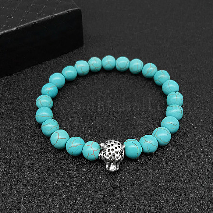 Bracelets extensibles turquoise synthétique pour femmes et hommes IS4293-5-1