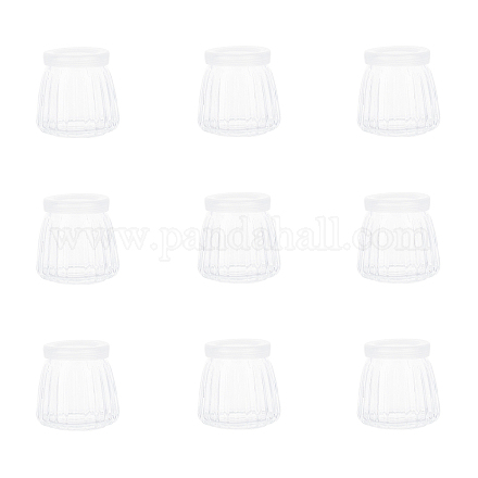 Benecreatガラス瓶ビーズ容器  プラスチックストッパー付き  透明  6.85x6.8cm  容量：100ml（3.38液量オンス）  10個/箱 AJEW-BC0001-26-1
