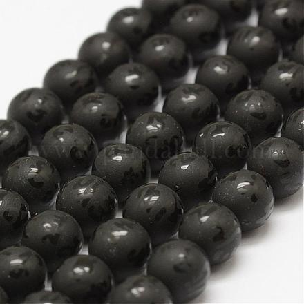 Chapelets de perles d'agate naturelle G-F451-12mm-01-1