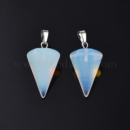 Cône / spike / pendule pendentifs en pierre d'opalite X-G-R278-85-1