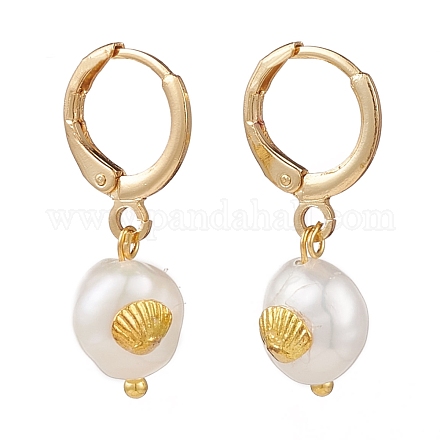 Brass Huggie Hoop Earrings EJEW-JE04433-04-1