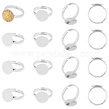 Pandahall elite 50 pieza bases de anillo de almohadilla de latón KK-PH0001-75-1