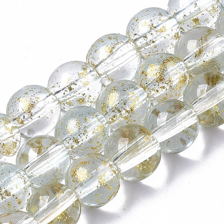 Chapelets de perles en verre peinte par pulvérisation transparent X-GLAA-N035-03B-B09-1