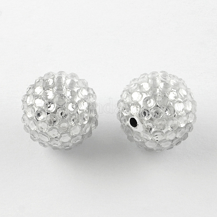 Perles graduées en résine transparente avec strass RESI-S314-18x20-12-1