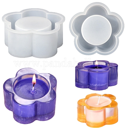 Moldes para portavelas con forma de candelita y flores CAND-PW0013-33-1
