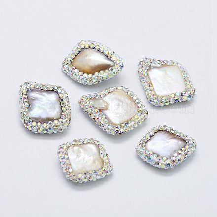 Perlas naturales abalorios de agua dulce cultivadas PEAR-F006-44-1
