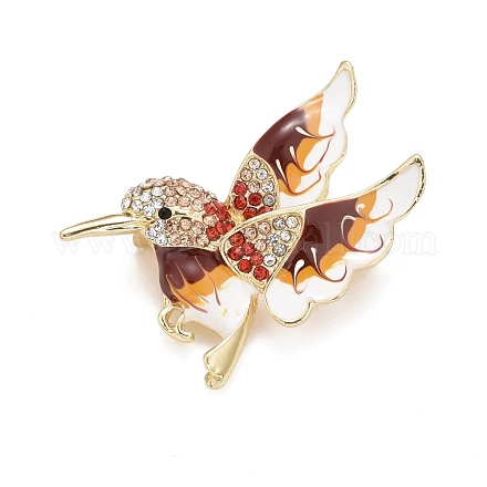 Vogel-Emaille-Pin mit Strass JEWB-A004-18G-B-1