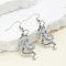 Snake Alloy Dangle Earrings, Platinum, 55mm