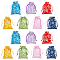 14Pcs 7 Colors Brocade Embroidered Drawstring Gift Blessing Bags, Jewelry Storage Pouches for Wedding Party Candy Packaging, Rectangle with Flower Pattern, Mixed Color, 13.5x10x0.4cmk, 2pcs/color