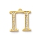 Rack Plating Brass Micro Pave Cubic Zirconia Pendant, Greek Alphabet, Real 18K Gold Plated, Letter P, 14.5x16.3x1.5~1.6mm, Hole: 1.1mm