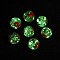Luminous Handmade Gold Sand Glass Beads, Round with Awareness Ribbon, Glow in the Dark, Crimson, 12mm, Hole: 1.6mm