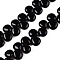 Natural Black Stone Beads Strands, Teardrop, Top Drilled, 12~12.5x10~11x5~5.5mm, Hole: 1~1.2mm, about 33pcs/strand, 8.86~10.2''(22.5~25.5cm)