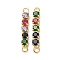 Rack Plating Brass Pave Cubic Zirconia Connector Charms, Rectangle Links, Lead Free & Cadmium Free, Real 18K Gold Plated, Long-Lasting Plated, Colorful, 23x3x3mm, Hole: 1.8mm