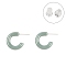 Hypoallergenic Bioceramics Zirconia Ceramic C-Shaped Stud Earrings, No Fading and Nickel Free, Dark Sea Green, 15x3mm