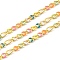 Brass Figaro Chains, Soldered, with Enamel, Rack Plating, Long-Lasting Plated, Lead Free & Cadmium Free, with Spool, Real 18K Gold Plated, Colorful, Link: 4.5x3x1mm and 6x2.5x1mm