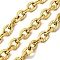 304 Stainless Steel Textured Cable Chains, Unwelded, with Spool, Ion Plating(IP), Golden, 10.5x8x2mm
