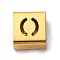 Ion Plating(IP) 304 Stainless Steel Square Slide Charms, Golden, Letter O, 9x8x4mm, Hole: 3.5x8.5mm