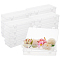 20Pcs Plastic Packing Boxes with Hinged Lid, Rectangle, Clear, 6.7x15.4x3.05cm, Inner Diameter: 5.8x14.8cm