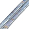 Electroplated Non-magnetic Synthetic Hematite Beads Strands, Rectangle, 2-Hole, Blue Plated, 5x2x2mm, Hole: 0.8mm, about 193pcs/strand, 8.27 inch(21cm)