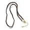 3.5MM Polyester Metallic Cord Braided Cord Necklace Making, with Brass Findings and 202 Stainless Steel Lobster Claw Clasps, Long-Lasting Plated, Rack Plating, Golden, Colorful, 16.14 inch(41cm)~18.11 inch(46cm)