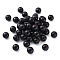 Natural Wood Beads, Lead Free, Dyed, Round, Black, 29~30mm, Hole: 5mm