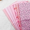 Cotton Fabric, for Patchwork, Sewing Tissue to Patchwork, Square with Flower Pattern, Pink, 25x25cm, 7 sheets/set