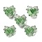 Handmade Lampwork Beads, with Enamel, Heart, Dark Sea Green, 14~15x15~15.5x8.5~9.5mm, Hole: 1.4mm