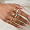 Elegant Vintage 6-Piece Set of Fashionable Simple Gold-Plated Rings for Women, Mixed Shapes