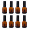 GLOBLELAND 8Pcs 15ml Empty Nail Polish Bottle Brown Refillable Nail Polish Bottles Nail Polish Bottles Containers with Brush Cap for Nail Art