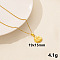 304 Stainless Steel Flat Round with Fairy Pendant Necklaces, Cable Chain Necklaces