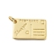 Brass Pendants, Rectangle with Postcard, Lead Free & Cadmium Free, Long-Lasting Plated, with Jump Ring, Real 18K Gold Plated, 11.5x18x1mm