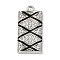 Brass Micro Pave Cubic Zirconia Pendants, Rectangle, with Enamel, Lead Free & Cadmium Free, Long-Lasting Plated, Rack Plating, Platinum, 19.5x10x3mm, Hole: 1.5mm