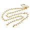 Brass Cable Chain Necklace Making, with Natural Sunstone, Rack Plating, Long-Lasting Plated, Real 18K Gold Plated, Solded, 19.49 inch(49.5cm)