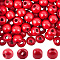 300Pcs Flat Round Maple Beads, Red, 12x11mm, Hole: 3.7mm