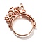 Alloy Open Back Bezel Pendants, For DIY UV Resin, Epoxy Resin, Cadmium Free & Nickel Free & Lead Free, Flat Round with Butterfly, Rose Gold, 38x35x3.5mm, Hole: 1.5mm