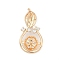 Brass Micro Pave Clear Cubic Zirconia European Dangle Charms Bails, Peg Bails, for Half Drilled Beads, Leaf Charm, Real 18K Gold Plated, 24.5x12x4.5mm, Hole: 3.5x1.6mm, Pin: 3mmx1mm