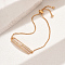 Brass Micro Pave Clear Cubic Zirconia Slider Bracelets, Rectangle Link Bracelets for Women, Golden, 1-3/8x1/4 inch(3.5x0.65cm), Inner Diameter: 2-3/8 inch(6cm)~3-1/8 inch(8cm)