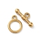 Ion Plating(IP) 304 Stainless Steel Ring Toggle Clasps, Real 18K Gold Plated, 13x10x1.5mm, Hole: 1.6mm, Bar: 7x17x3.5mm, Hole: 1.8mm