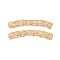 Hollow Out Brass Tube Beads, Curved Tube, Real 18K Gold Plated, 50x13.5x7.5mm, Hole: 5.5mm