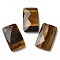Natural Tiger Eye Pendants, Rectangle, Faceted, 30~30.5x18~18.5x6~6.5mm, Hole: 1.5mm
