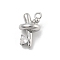 Brass Micro Pave Cubic Zirconia Pendants, Spiral Charms, Platinum, 13x8x6.5mm, Hole: 1.4mm