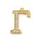 Rack Plating Brass Micro Pave Cubic Zirconia Pendant, Greek Alphabet, Real 18K Gold Plated, Letter G, 10.5x16x1.5~1.6mm, Hole: 1.1mm