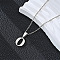 201 Stainless Steel Crystal Rhinestone Initial Pendant Necklaces, Stainless Steel Color, Non-Tarnish, Letter O, 15.75 inch(40cm)