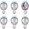CHGCRAFT 6Pcs Wedding Bouquet Photo Charm Double Lacy Oval Frame Memory Pin Bridal Charm for Bridal Shower Wedding Party Decoration