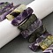 Natural Amethyst and Prehnite Beads Strands, Rectangle, Top Drilled, 22~60x6~14x6~9mm, Hole: 1.5~2mm, about 17~22pcs/strand, 7.48''~8.07''(19~20.5cm)
