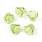 Transparent Acrylic Bead Caps, Flower, Yellow Green, 14.5x17.5~18x17.5~18mm, Hole: 2mm, about 543pcs/500g