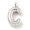 Non-Tarnish 304 Stainless Steel Pendants, Letter Charm, Stainless Steel Color, Letter C, 25x13.5x5.5mm, Hole: 3mm